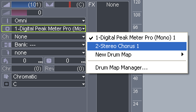 Step 08 - Setup the MIDI track output to the Stereo Chorus DXi